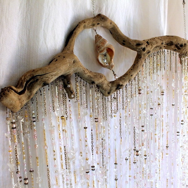 Bohemian Crystal Mobile Curtain Suncatcher Wispy Ethereal Decor