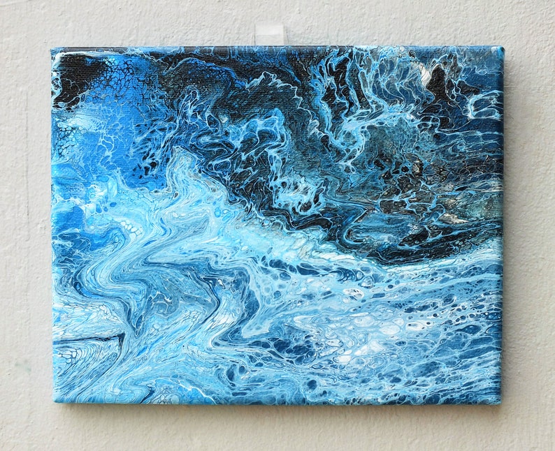 Dark Blue Ocean Canvas Art Original Acrylic