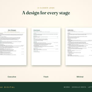 Resume Template Word Google Docs, 6 Designs + Cover Letter + References, 10 Industry Examples, ATS Friendly, Resume Guide, Job Tracker image 7