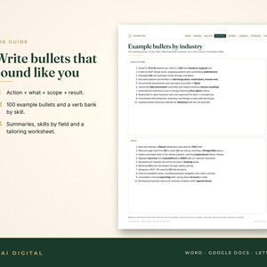 Resume Template Word Google Docs, 6 Designs + Cover Letter + References, 10 Industry Examples, ATS Friendly, Resume Guide, Job Tracker image 4