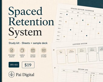 Gespreid retentiesysteem — Studie-spreadsheetpakket + voorbeeldset