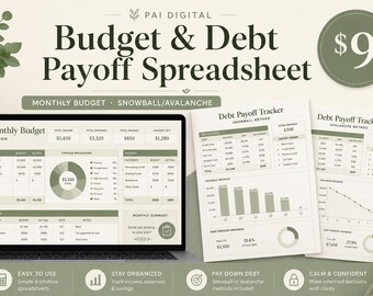 Budget- en schuldenafbetalingsspreadsheet | Persoonlijke financiële tracker