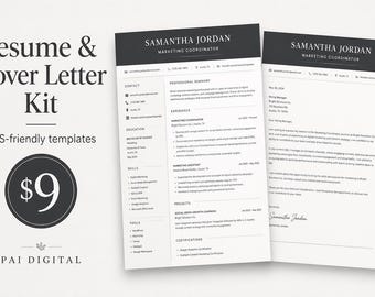 Pakket met sjablonen voor cv en sollicitatiebrief — ATS-vriendelijk, digitaal te downloaden.