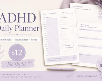Dagelijkse planner voor ADHD (printbaar pakket) — Weekoverzicht & Reset tegen overweldiging