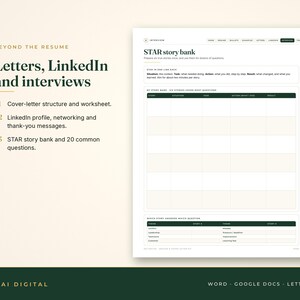 Resume Template Word Google Docs, 6 Designs + Cover Letter + References, 10 Industry Examples, ATS Friendly, Resume Guide, Job Tracker image 5