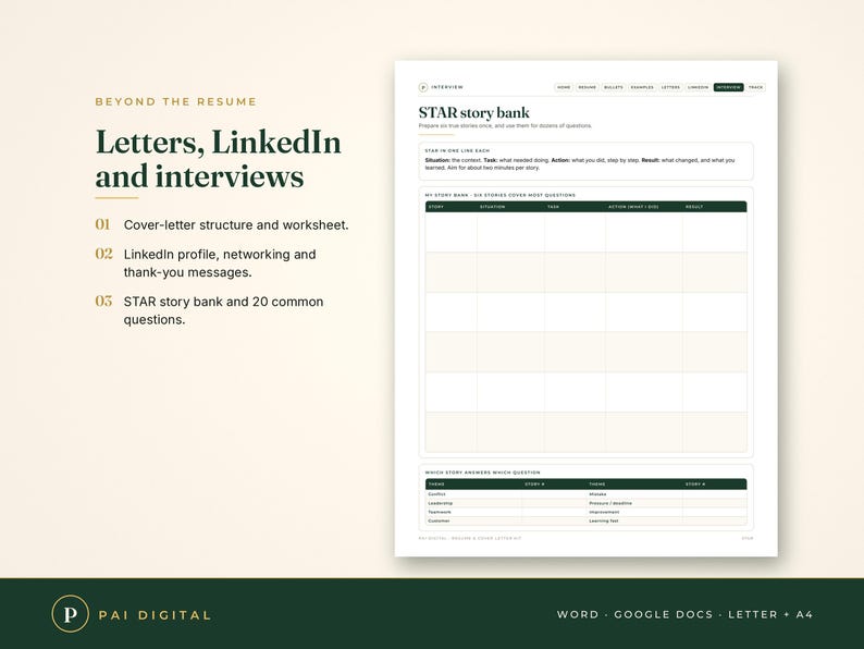 Resume Template Word Google Docs, 6 Designs + Cover Letter + References, 10 Industry Examples, ATS Friendly, Resume Guide, Job Tracker image 5