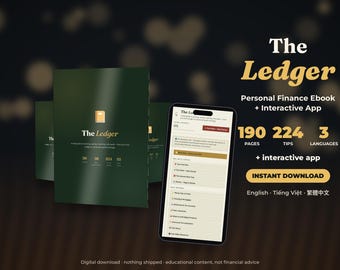 Personal Finance Ebook & Interactive App | Budgeting, Investing, Taxes | 30 Lessons, 224 Money Tips | English, Vietnamese, Chinese