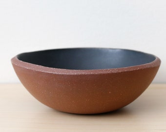 Bowl Small Black Matte Ceramic Handmade Pottery Minimalist