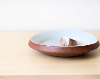 hand crafted decor trinket dish Ceramic Ring Dish Desk Dish tea light holder Jewelry Dish teacher gift Light Silvery Gray Ring Dish