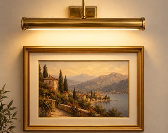 Brass Picture Light, Gold LED Artwork Light, Vintage Gallery Wall Sconce, Artwork Lighting for Paintings, Display Light, Housewarming Gift