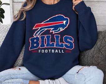 Buffalo Football Shirt, Vintage Sports Sweatshirt, Retro Game Day Pullover, Football Fan Gift, Unisex Football Crewneck