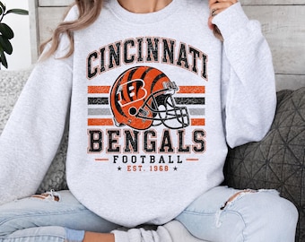 Cincinnati Football Sweatshirt, Distressed Vintage Crewneck, Retro Game Day Pullover, Football Fan Gift, Unisex Sports Sweater