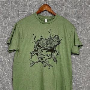 Frog Tree Treefrog! - Hand Printed, Relief Block T-Shirt