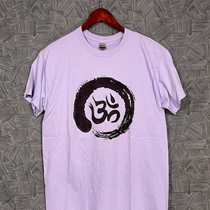 Om. - Hand Printed, Relief Block T-Shirt - Zen Hinduism / Yoga Inspired