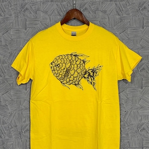 Pineapple Fish! - Hand Printed, Relief Block T-Shirt