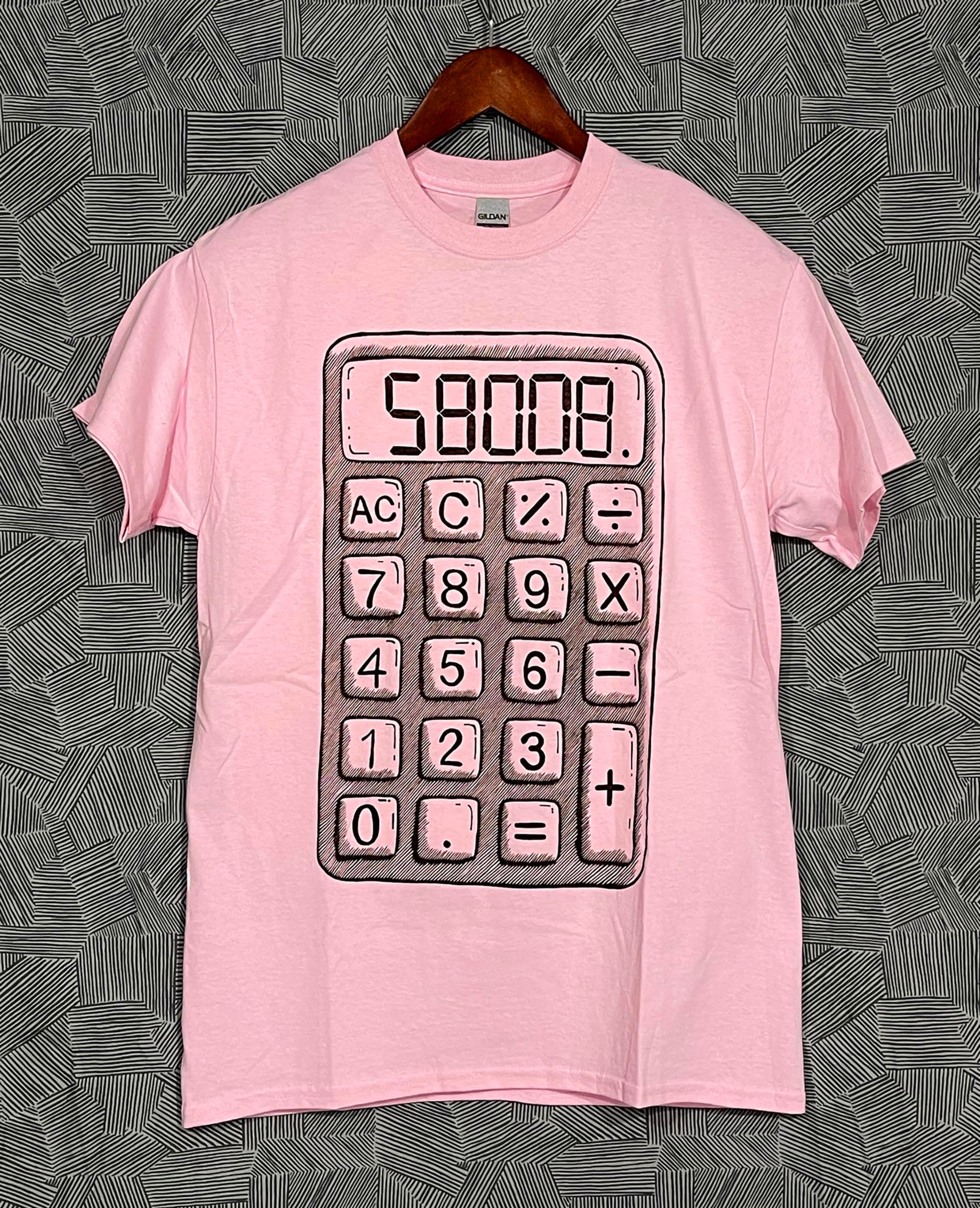 Calculator 58008! - Hand Printed, Relief Block T-shirt - Etsy