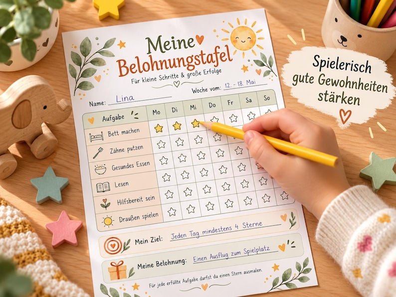 Reward Chart for Children (A4 Printable) | Star Chart for Good Habits ...