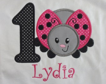 Personalized Ladybug Baby Girl's First Birthday Bodysuit Tutu Set 1st (2nd also available)