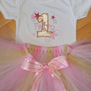 Twinkle Twinkle Little Star Personalized Baby Girl's First Birthday Bodysuit Tutu Set 1st (2nd also available)