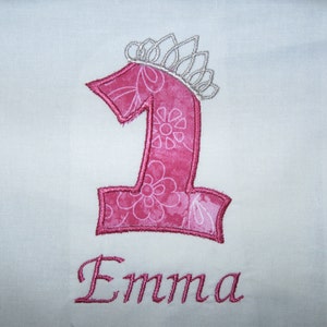 Personalisierte Baby Mädchen ersten Geburtstag Tiara Prinzessin Body Tutu Set 1. (2. auch erhältlich)