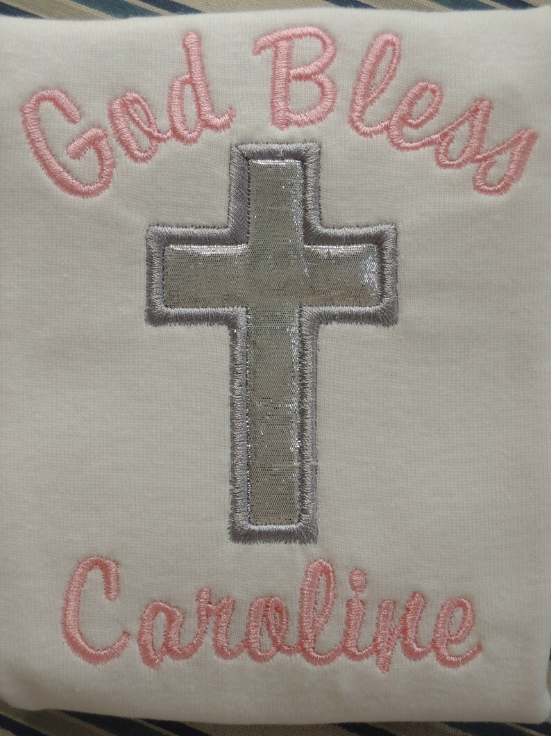God Bless Personalized Baby Girl's Christening Bodysuit Etsy