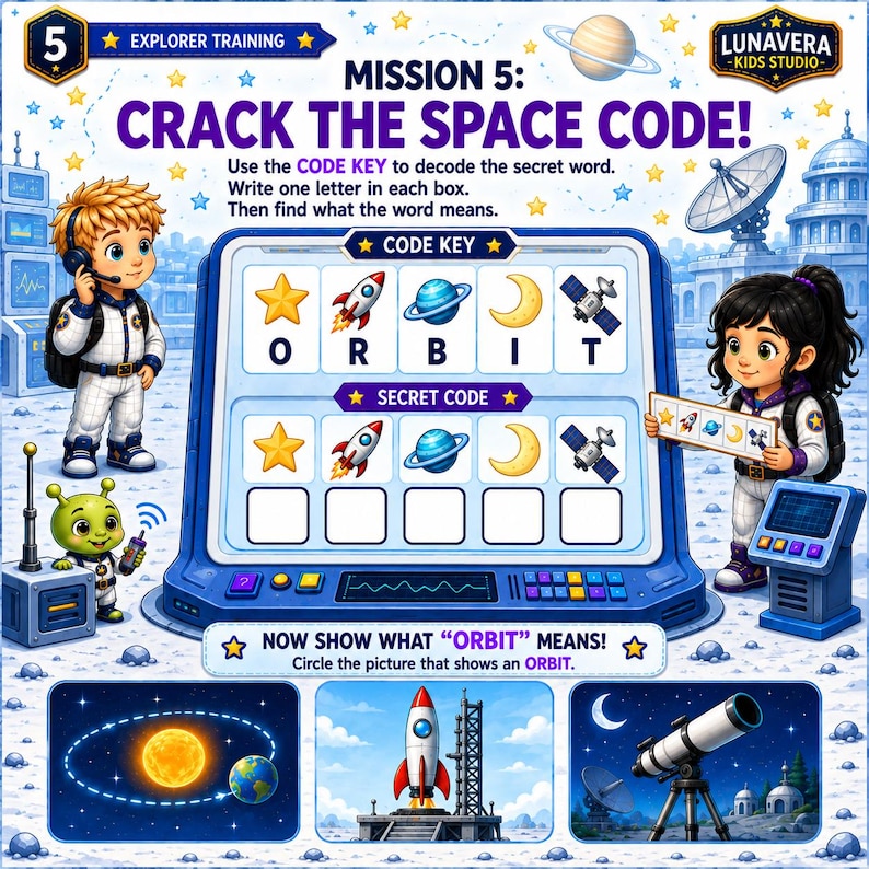 Coding Kids Activity Math Printable Space Explorer Academy Activity Book Ages 6-8, Math Logic ...