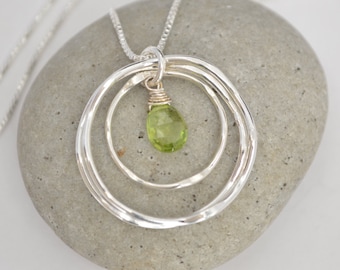 August necklace, August birthstone, Peridot necklace, 30th birthday necklace, 30th birthday gift, Sisters necklaces, Gemstone jewelry