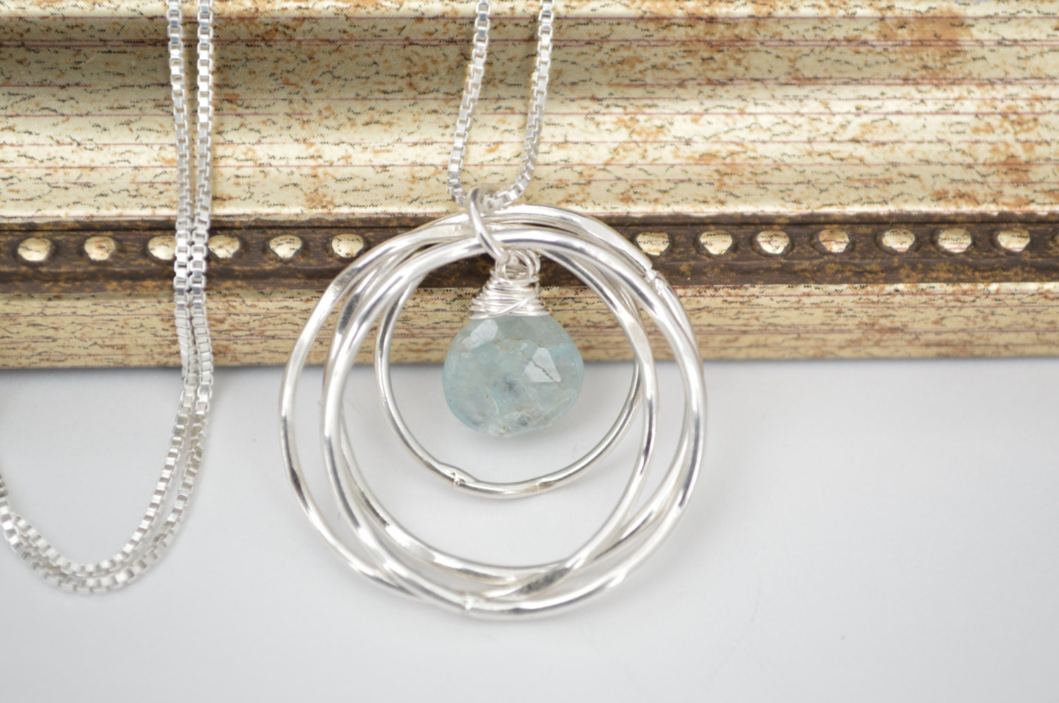 40th Birthday Gift for Her, Aquamarine birthstone necklace ...