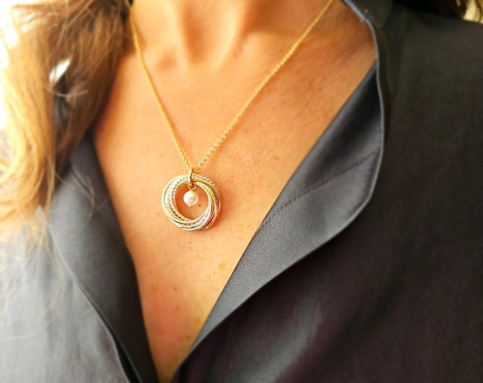 50th Birthday Gift for Women, June Birthstone Necklace, 5 Decade Necklace, 5th Anniversary Gift, Unique Birthday Gift for Her