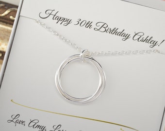 30 cadeau d'anniversaire pour fille, 3 colliers soeurs, 3 colliers meilleurs amis, cadeau 30e anniversaire pour elle, 3 bijoux soeurs, 3 colliers de demoiselle d'honneur