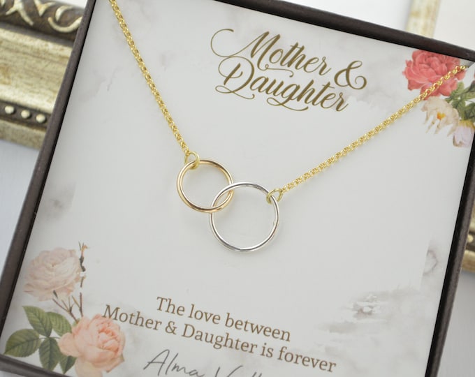 Mother and daughter necklace set, Mother of the bride gift, Eternity necklace, Mother and daughter gift, Mother and daughter jewelry