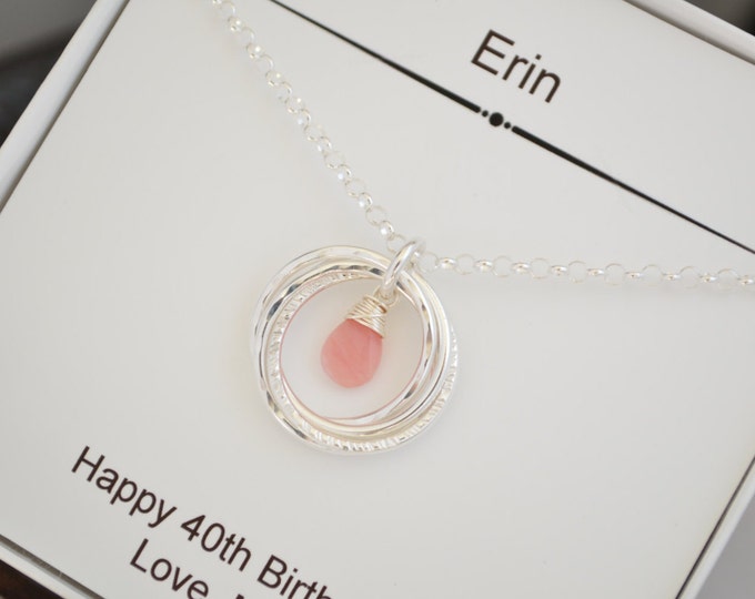 October birthstone necklace, 40th Birthday gift for women, 4th Anniversary gift, 4 Best friends necklace, 40th Birthday jewelry jewelry