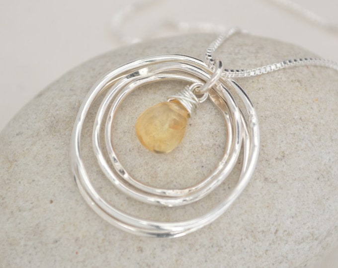 40th Birthday Gift for women, 4th Anniversary gift for wife, Gift for daughter necklace, Citrine necklace,  4 Best friend necklace