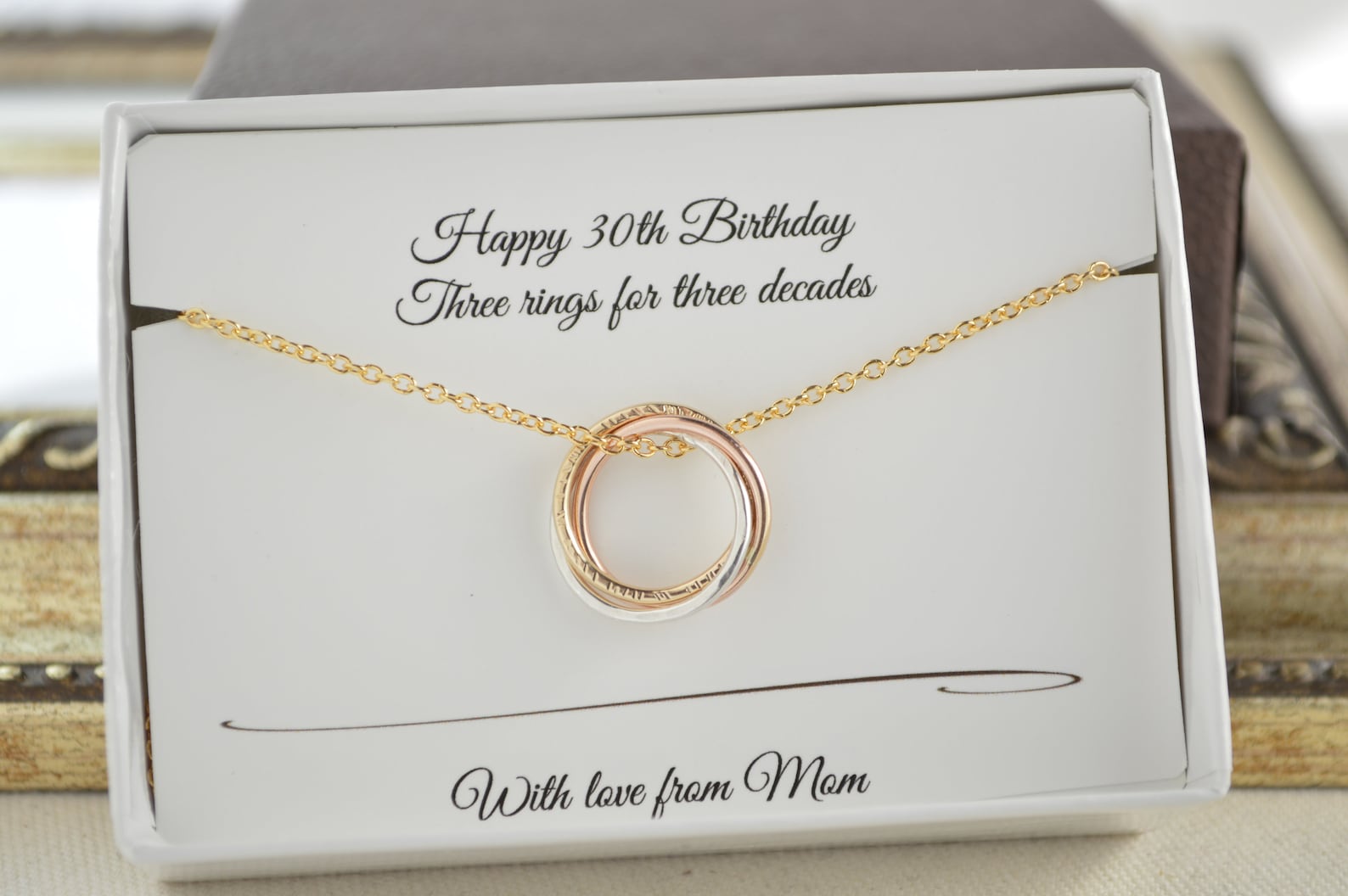 30th Birthday Gift for Daughter 3 Sisters Necklace Rose Gold - Etsy Canada