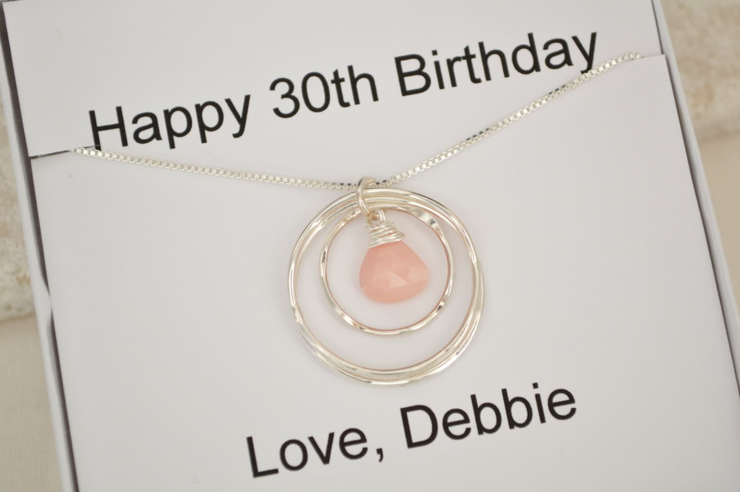 30th Birthday Gift, 30th Birthday Necklace, 3 Sisters Necklace, 3 Rings