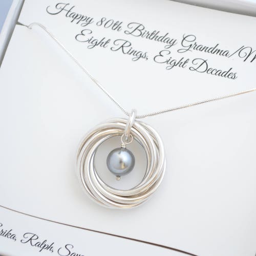 80th Birthday gift for mom 8th Anniversary gift for women, Grey
