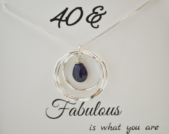 40th Birthday gift for her, Sapphire necklace, Best friend necklace, Gift for sister, 40th Birthday gift for women, 4rd Anniversary gift