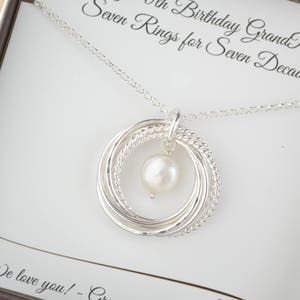 Regalo per il 70° compleanno per la mamma, gioielli per il 70° compleanno, regalo per il 70° anniversario per lei, 70° per le donne, collana Birthstone di giugno, regalo Milestone