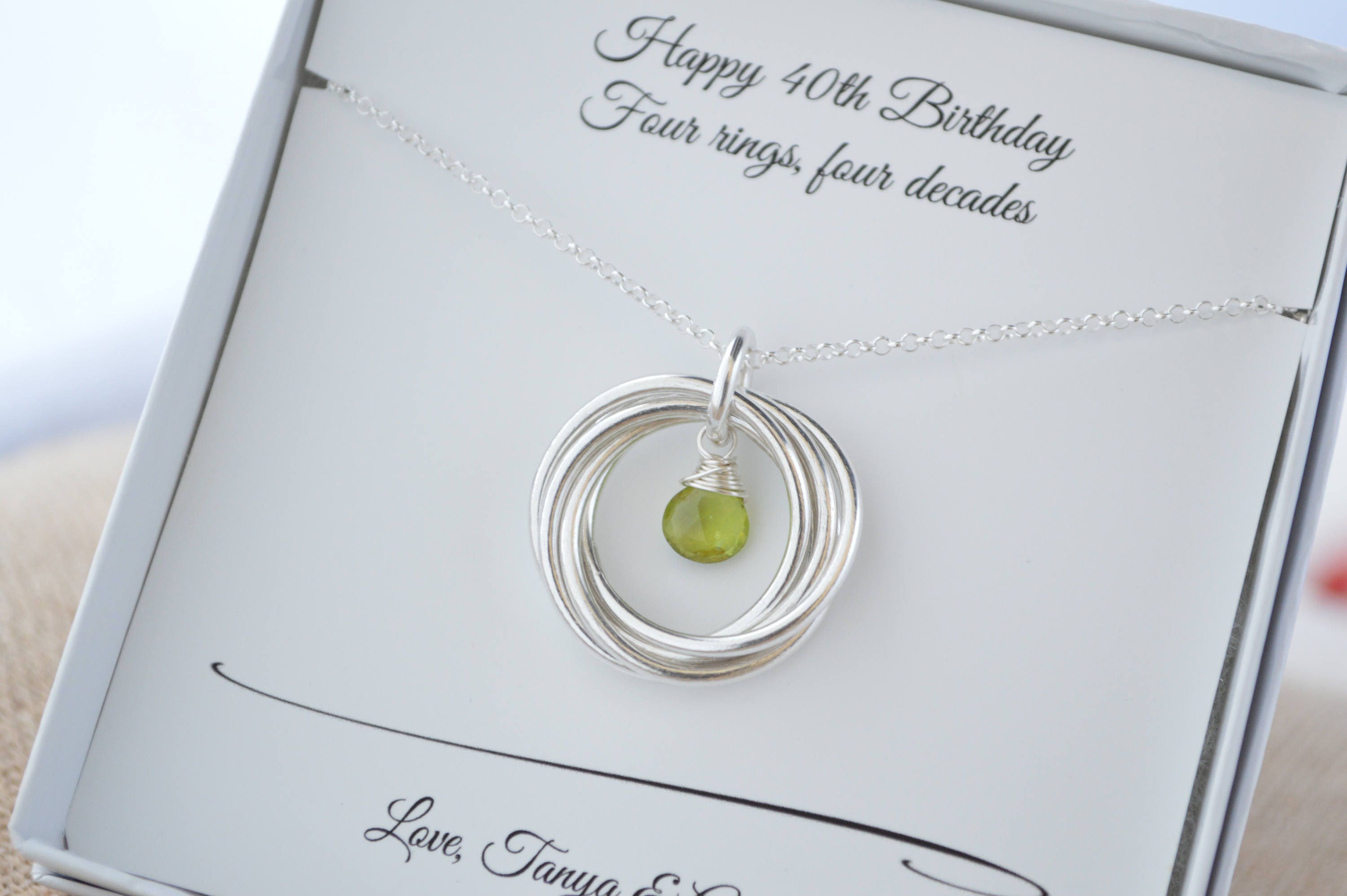 40th Birthday Necklace Silver Snake Chain Necklace - Etsy