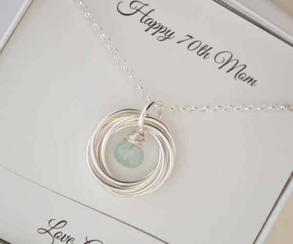 70th Birthday Gift for Women 7 Rings 7 