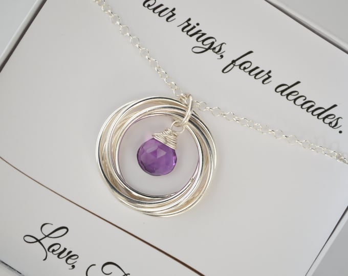 40th Birthday Gift for her, Birthday Gift, 4rd Anniversary Gift, Best Friend Jewelry, Sister Necklace, Amethyst Necklace, Birthstone Jewelry