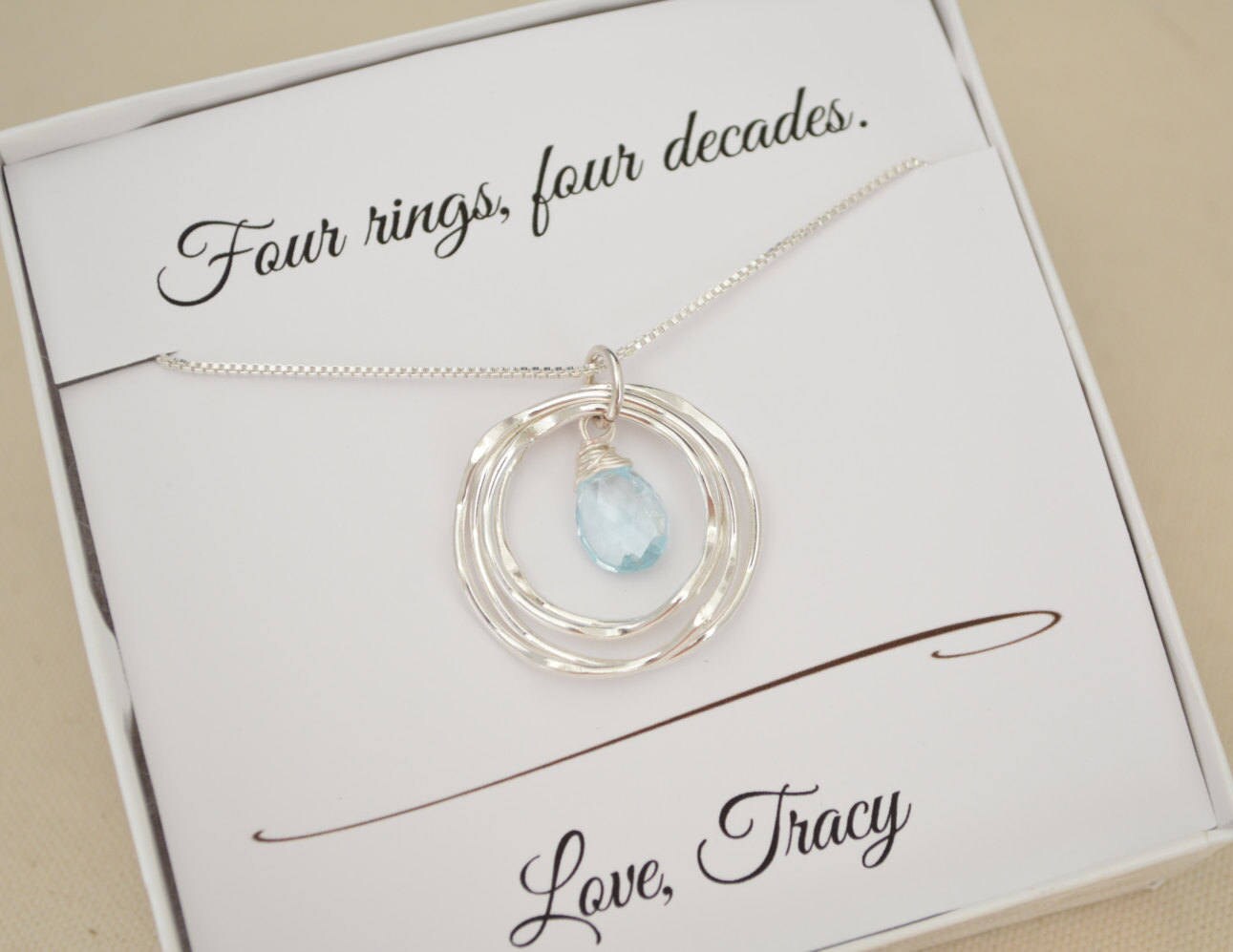 40th Birthday Gift for Her, December Birthstone, Blue ...