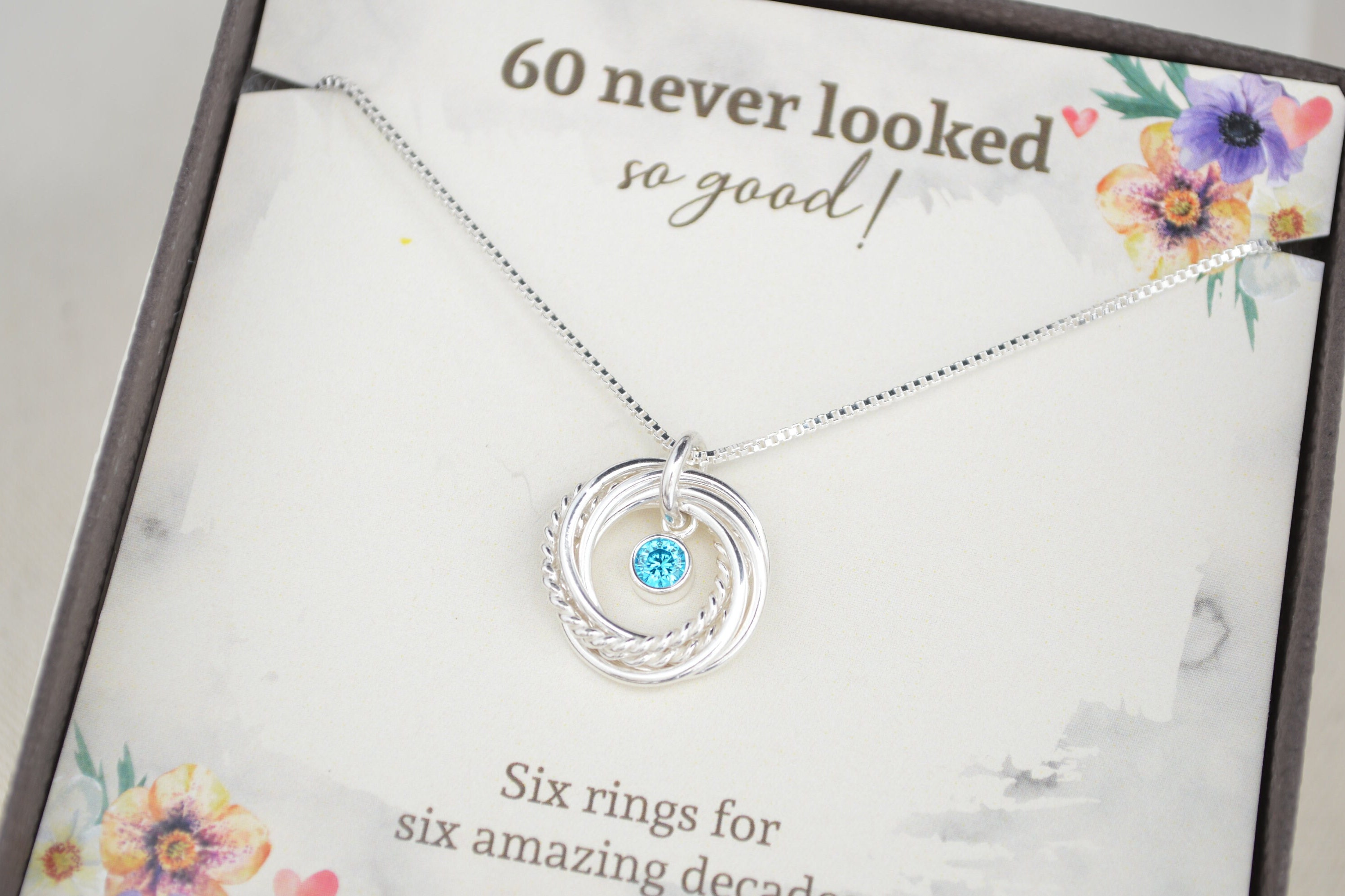 60th Birthday necklace for women, 60th Birthday gift for mom, Dainty
