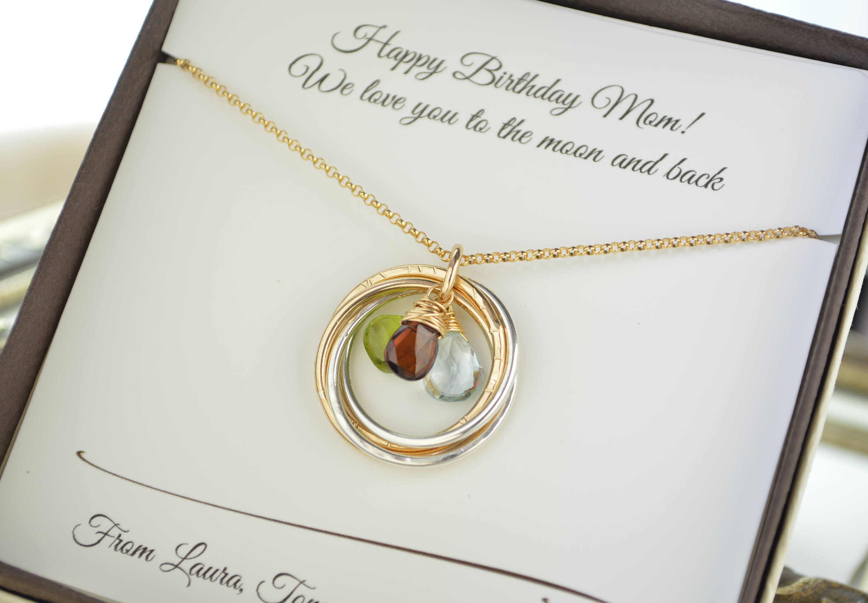 gold birthstone necklaces for mothers