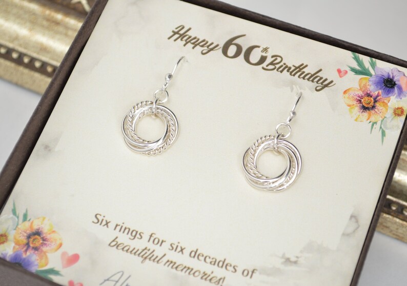 60th Birthday Gift For Women 6 Interlocking Rings 6th Etsy 60th Birthday Gift For Women 6 Interlocking Rings 6th Etsy