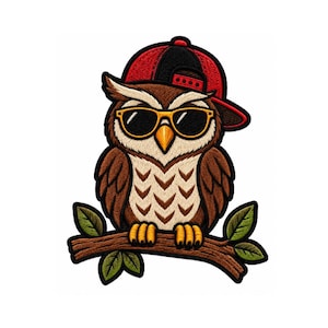 Embroidered Owl Patch, Woodland Bird Design, Nature Jacket Accessory