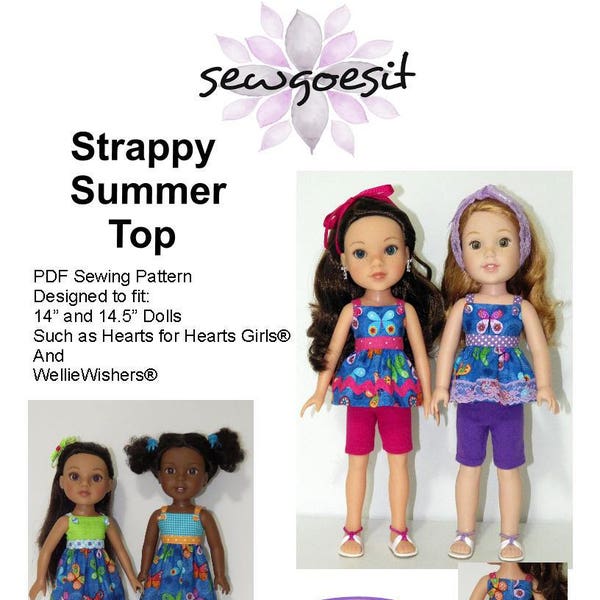 Strappy Summer Top PDF Pattern for 14" and 14.5" Dolls Such as Hearts for Hearts Girls and WellieWishers