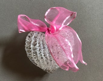Vintage Spun Glass Heart Ornament