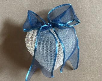 Vintage Spun Glass Heart Ornament