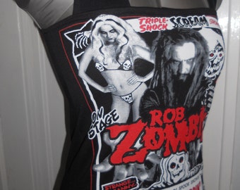 Rob Zombie tshirt - handmade diy halter top band shirt. Spook Show